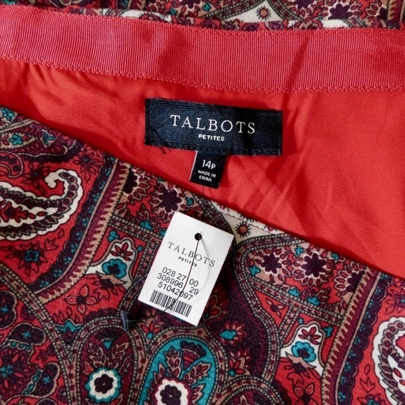 NWT!! TALBOTS Opulent Paisley Side Button Faux Wrap Skirt Academia 14P 14 Petite - Picture 12 of 14